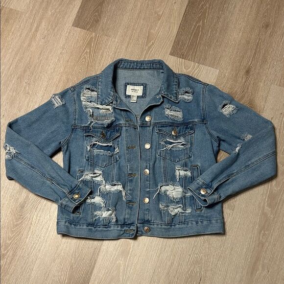 Forever 21 Jackets & Blazers - Forever 21 Distressed Denim Jacket Sz L